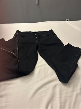 SUPERFINE Black Women’s Jeans with Side Zip Detail
